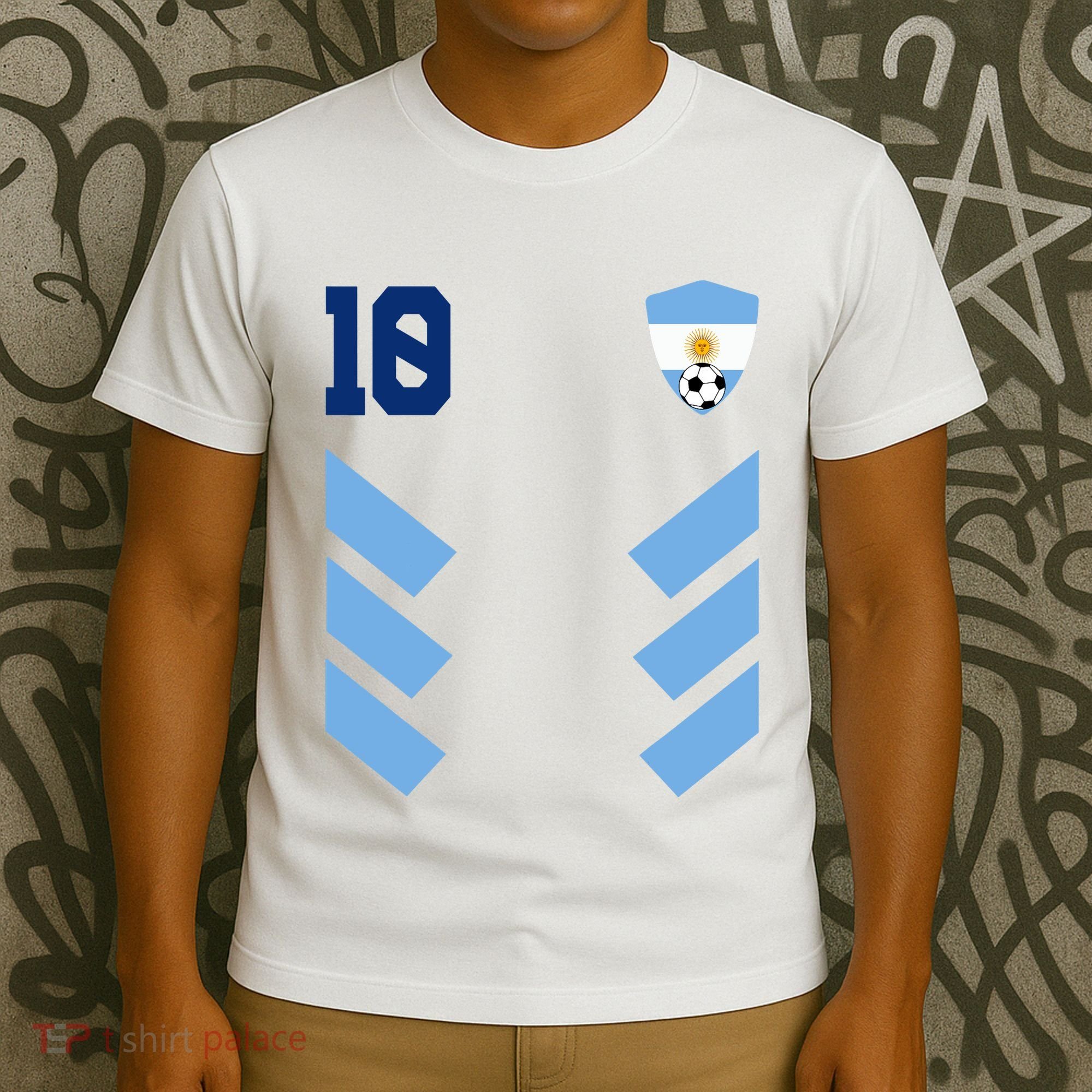 Argentina Soccer Jersey Retro 10 Argentinian Football T-Shirt