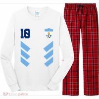 Argentina Soccer Jersey Retro 10 Argentinian Football Long Sleeve Pajama Set thumb 0