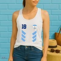 Argentina Soccer Jersey Retro 10 Argentinian Football Women's Tank Top thumb 2