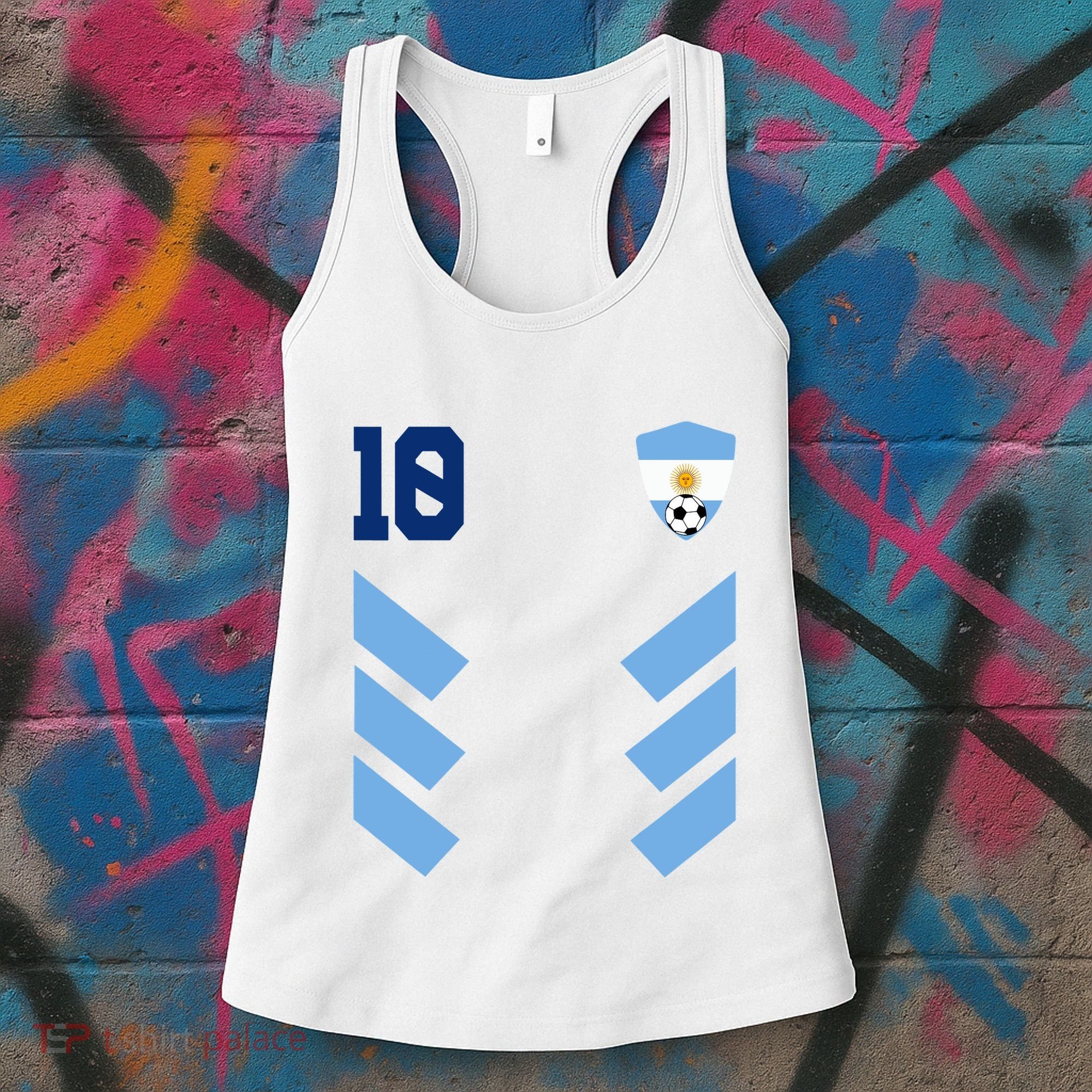 Argentina Soccer Jersey Retro 10 Argentinian Football Women's Tank Top