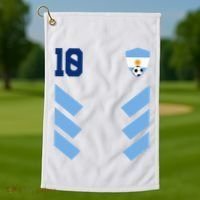 Argentina Soccer Jersey Retro 10 Argentinian Football Golf Towel thumb 1