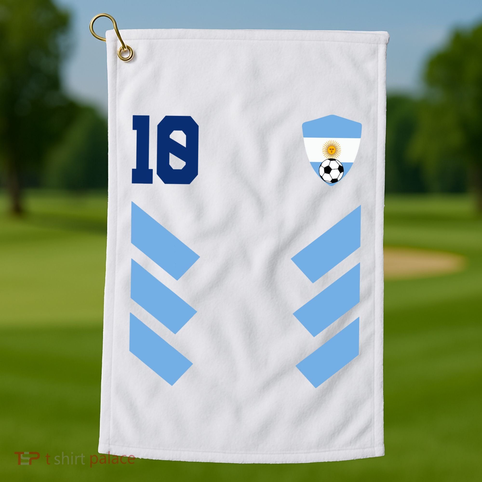 Argentina Soccer Jersey Retro 10 Argentinian Football Golf Towel