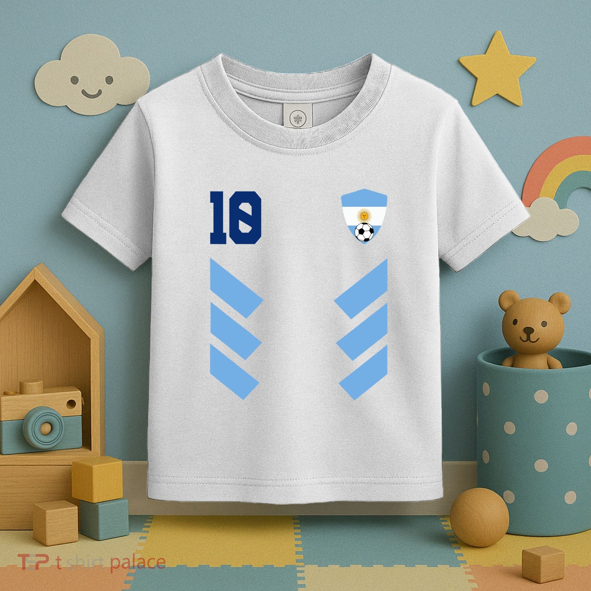 Argentina Soccer Jersey Retro 10 Argentinian Football Toddler T-Shirt