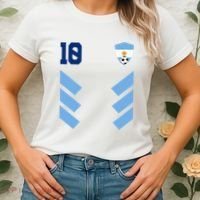 Argentina Soccer Jersey Retro 10 Argentinian Football Women's T-Shirt thumb 2