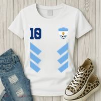 Argentina Soccer Jersey Retro 10 Argentinian Football Women's T-Shirt thumb 3