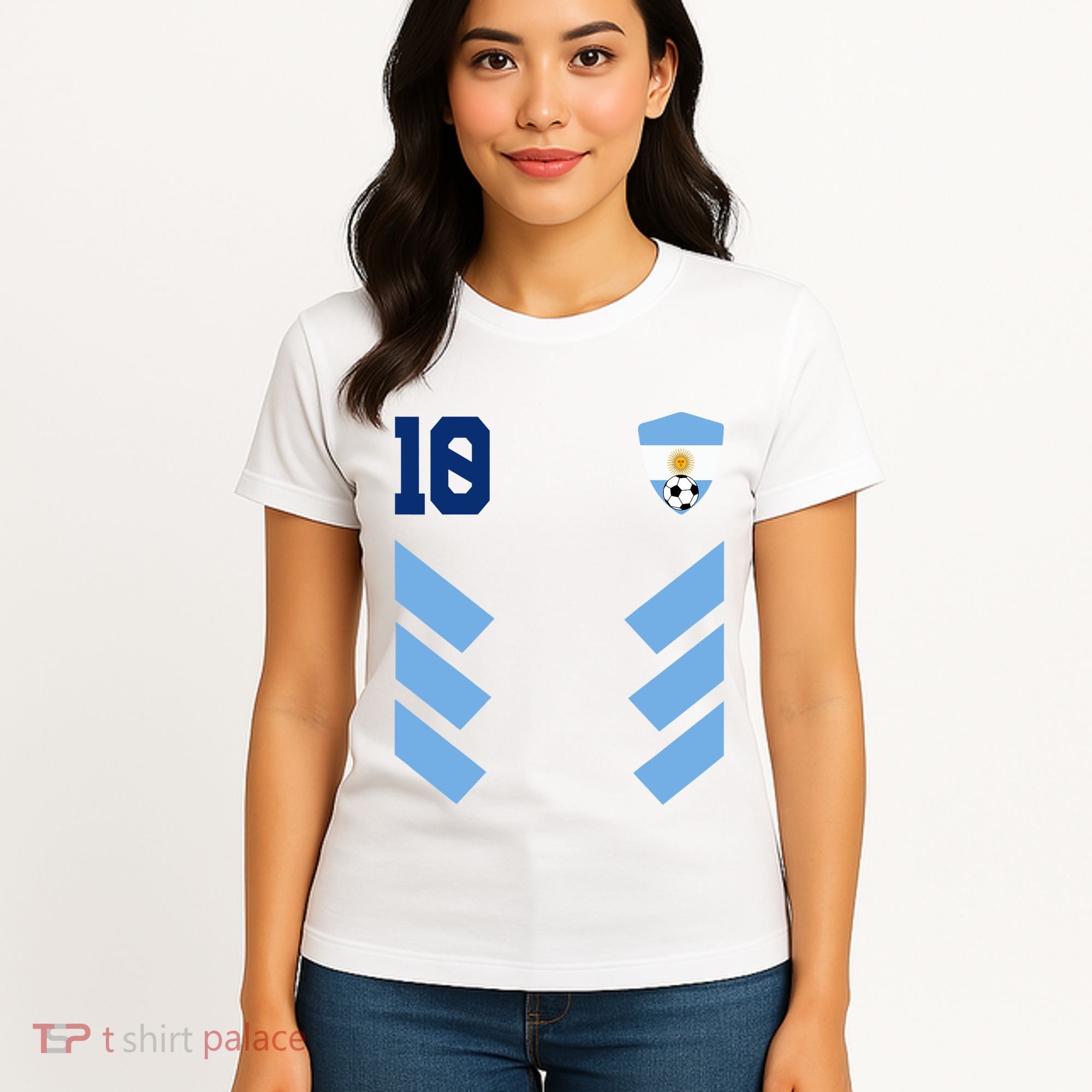 Argentina Soccer Jersey Retro 10 Argentinian Football Women's T-Shirt