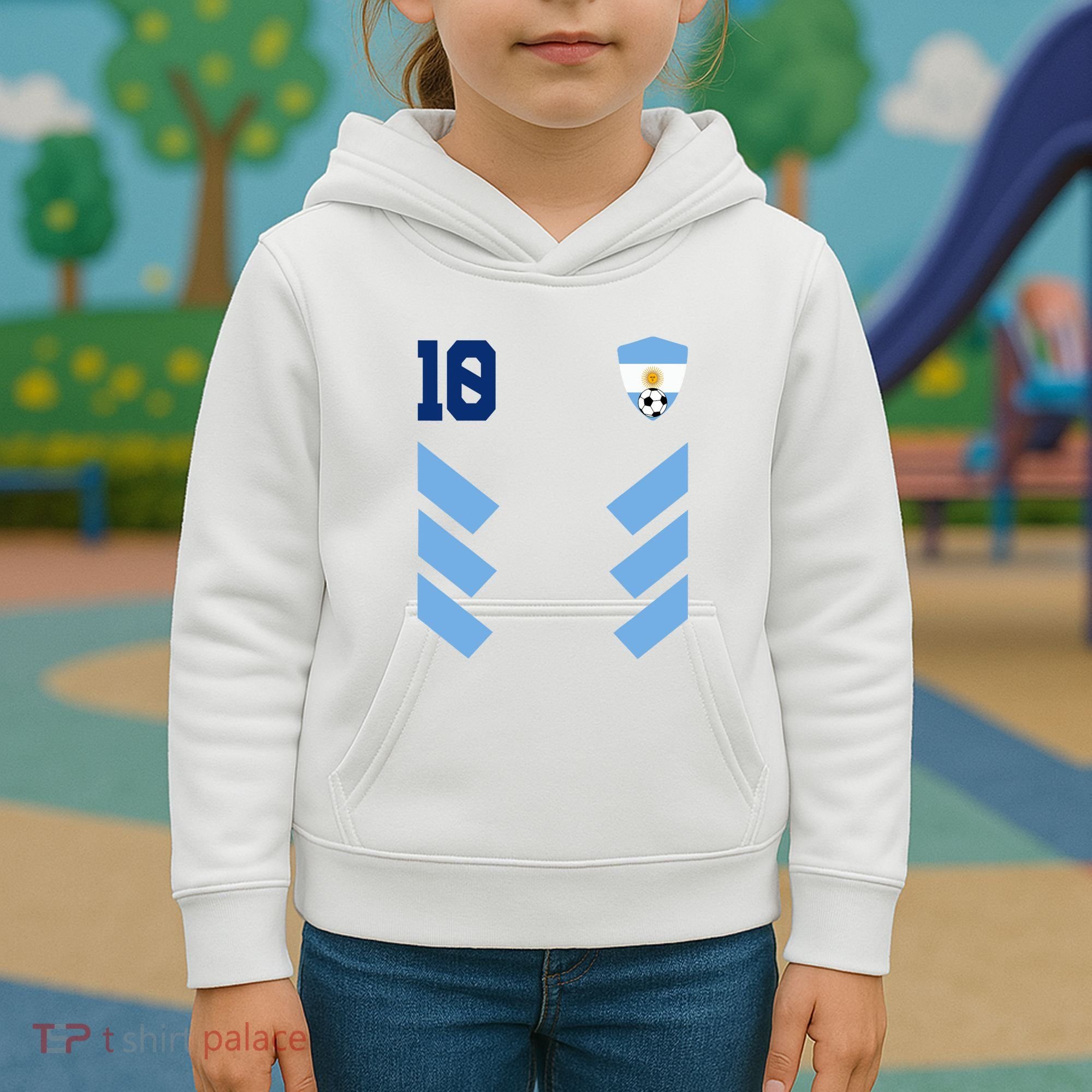 Argentina Soccer Jersey Retro 10 Argentinian Football Kids Hoodie