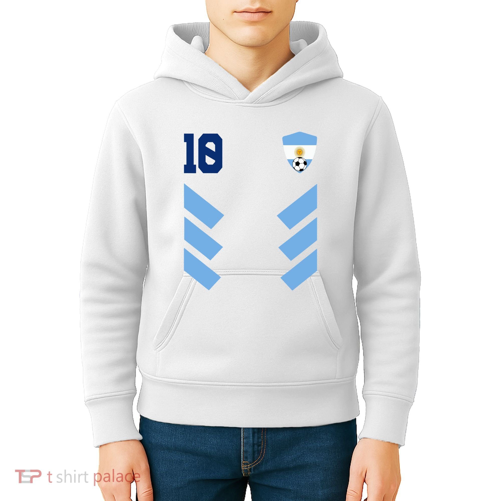 Argentina Soccer Jersey Retro 10 Argentinian Football Kids Hoodie