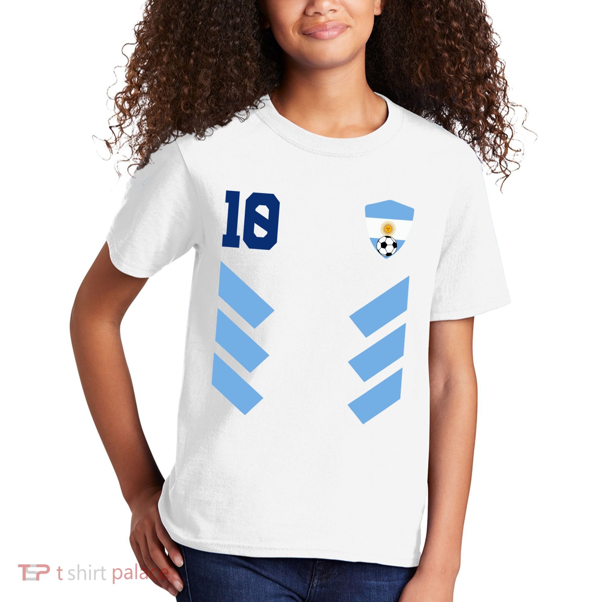 Argentina Soccer Jersey Retro 10 Argentinian Football Kids T-Shirt