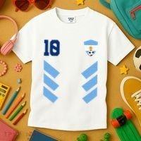Argentina Soccer Jersey Retro 10 Argentinian Football Kids T-Shirt thumb 3