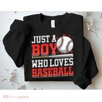 American Sport Just A Boy Who Loves Baseball Gifts Sweatshirt thumb 2