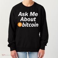 Ask Me About Bitcoin Cryptocurrency Logo Women's Sweatshirt thumb 0