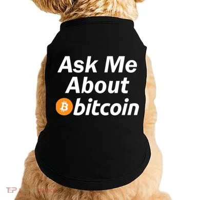 Ask Me About Bitcoin Cryptocurrency Logo Doggie Tank