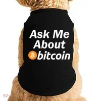 Ask Me About Bitcoin Cryptocurrency Logo Doggie Tank thumb 0