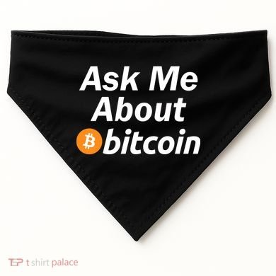Ask Me About Bitcoin Cryptocurrency Logo USA-Made Doggie Bandana