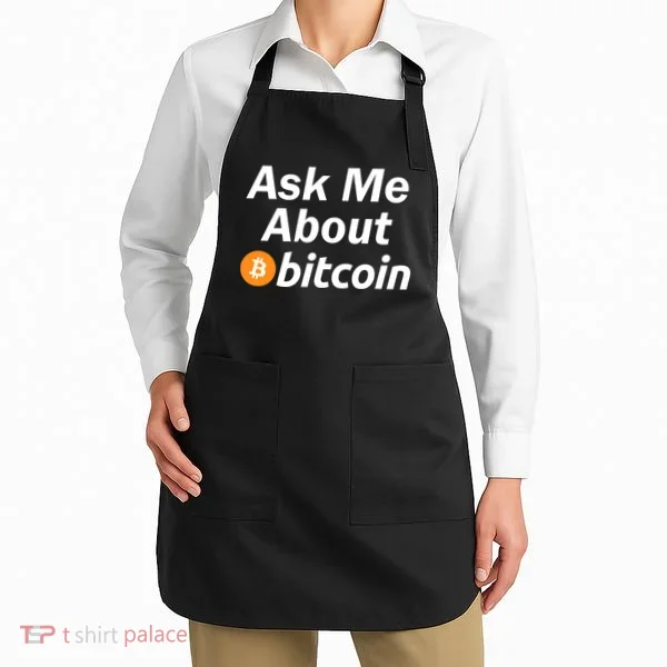 Ask Me About Bitcoin Cryptocurrency Logo Apron