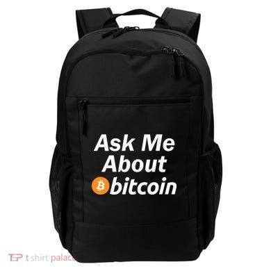 Ask Me About Bitcoin Cryptocurrency Logo Backpack