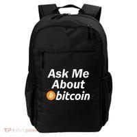 Ask Me About Bitcoin Cryptocurrency Logo Backpack thumb 0