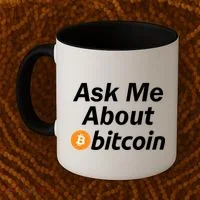 Ask Me About Bitcoin Cryptocurrency Logo Coffee Mug thumb 2