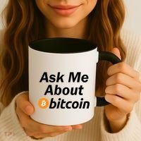 Ask Me About Bitcoin Cryptocurrency Logo Coffee Mug thumb 3