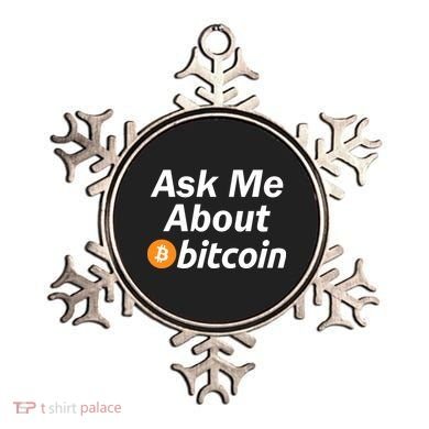 Ask Me About Bitcoin Cryptocurrency Logo Ornament