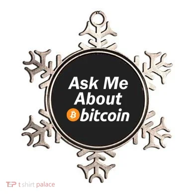 Ask Me About Bitcoin Cryptocurrency Logo Ornament