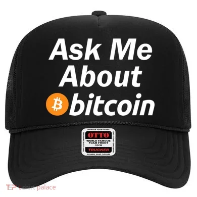 Ask Me About Bitcoin Cryptocurrency Logo Hat