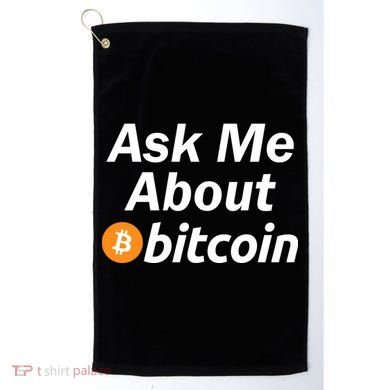 Ask Me About Bitcoin Cryptocurrency Logo Golf Towel