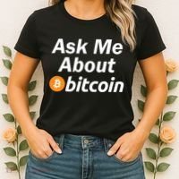 Ask Me About Bitcoin Cryptocurrency Logo Women's T-Shirt thumb 2