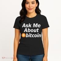 Ask Me About Bitcoin Cryptocurrency Logo Women's T-Shirt thumb 4