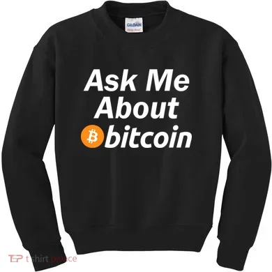 Ask Me About Bitcoin Cryptocurrency Logo Kids Sweatshirt