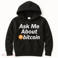Ask Me About Bitcoin Cryptocurrency Logo Kids Hoodie thumb 0