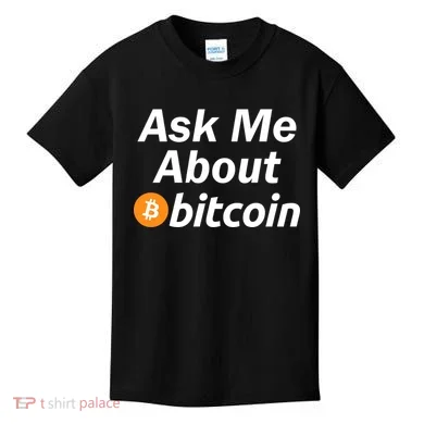 Ask Me About Bitcoin Cryptocurrency Logo Kids T-Shirt