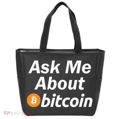 Ask Me About Bitcoin Cryptocurrency Logo Tote Bag