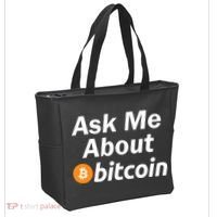 Ask Me About Bitcoin Cryptocurrency Logo Tote Bag thumb 2