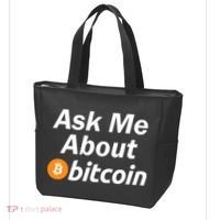 Ask Me About Bitcoin Cryptocurrency Logo Tote Bag thumb 3