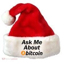 Ask Me About Bitcoin Cryptocurrency Logo Santa Hat thumb 0