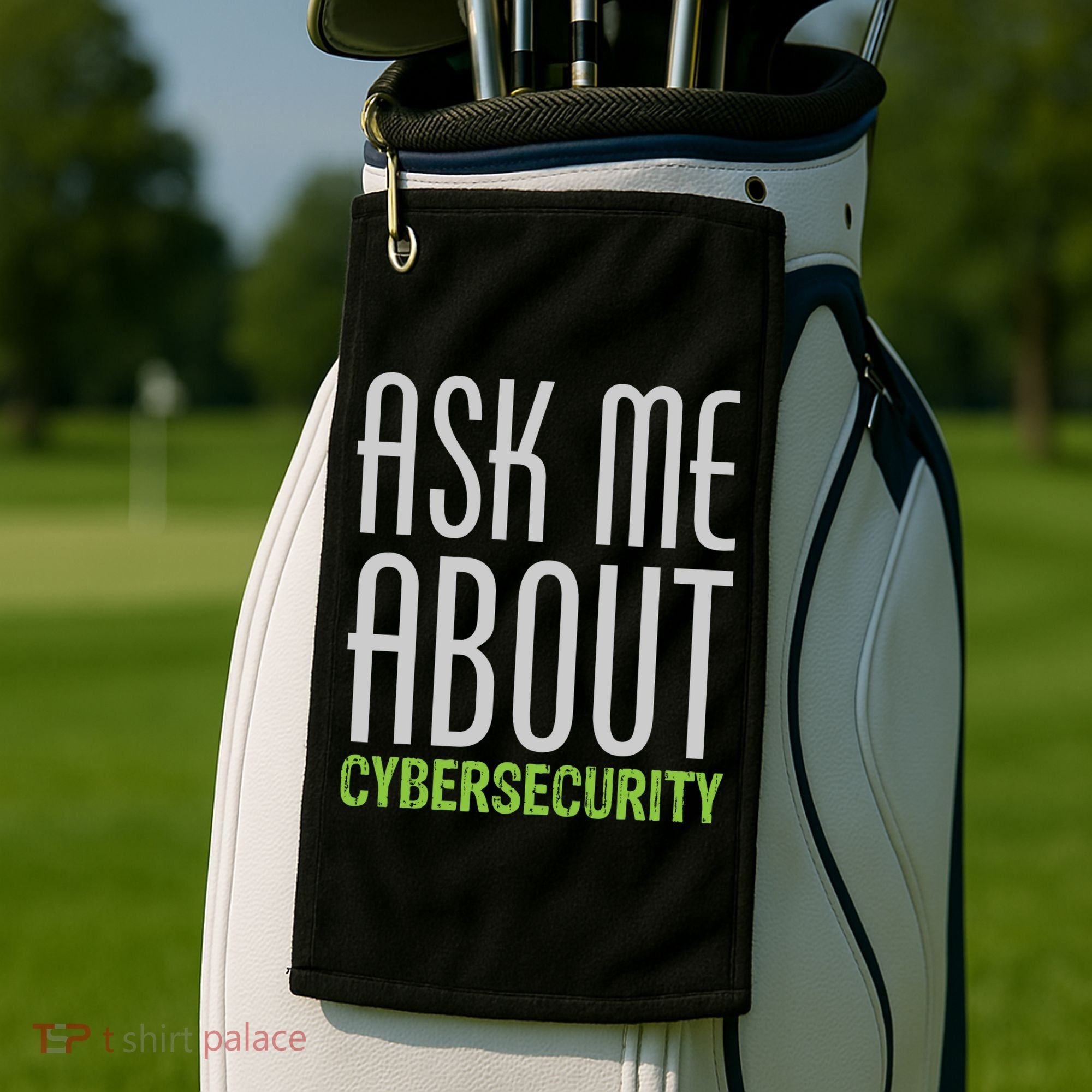 Ask Me About Cybersecurity Golf Towel
