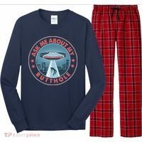 Ask Me About My Butthole Alien Abduction Long Sleeve Pajama Set thumb 0
