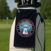 Ask Me About My Butthole Alien Abduction Golf Towel thumb 2