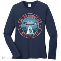 Ask Me About My Butthole Alien Abduction Women's Long Sleeve Shirt thumb 0