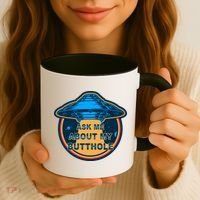 Ask Me About My Butthole Funny Alien Coffee Mug thumb 3