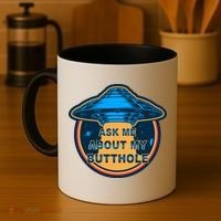 Ask Me About My Butthole Funny Alien Coffee Mug thumb 4