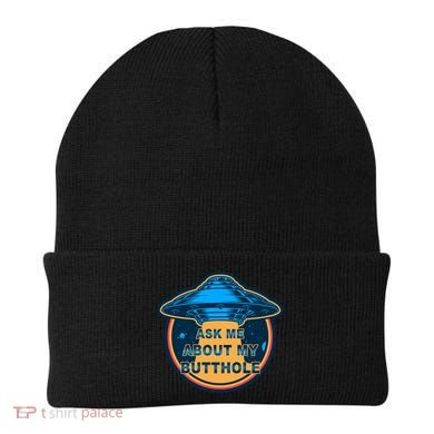 Ask Me About My Butthole Funny Alien Beanie