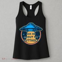 Ask Me About My Butthole Funny Alien Women's Tank Top thumb 3