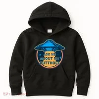Ask Me About My Butthole Funny Alien Kids Hoodie thumb 0