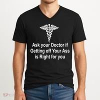 Ask Your Doctor V-Neck T-Shirt thumb 2