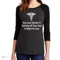 Ask Your Doctor Women's Tri-Blend 3/4-Sleeve Raglan Shirt thumb 2
