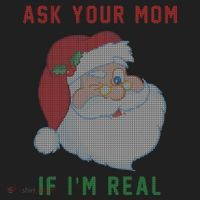 Ask Your Mom If I'm Real Funny Santa X-Mas Women's Sweatshirt thumb 2
