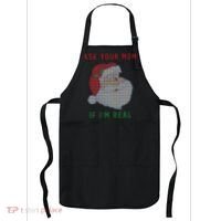 Ask Your Mom If I'm Real Funny Santa X-Mas Apron thumb 0